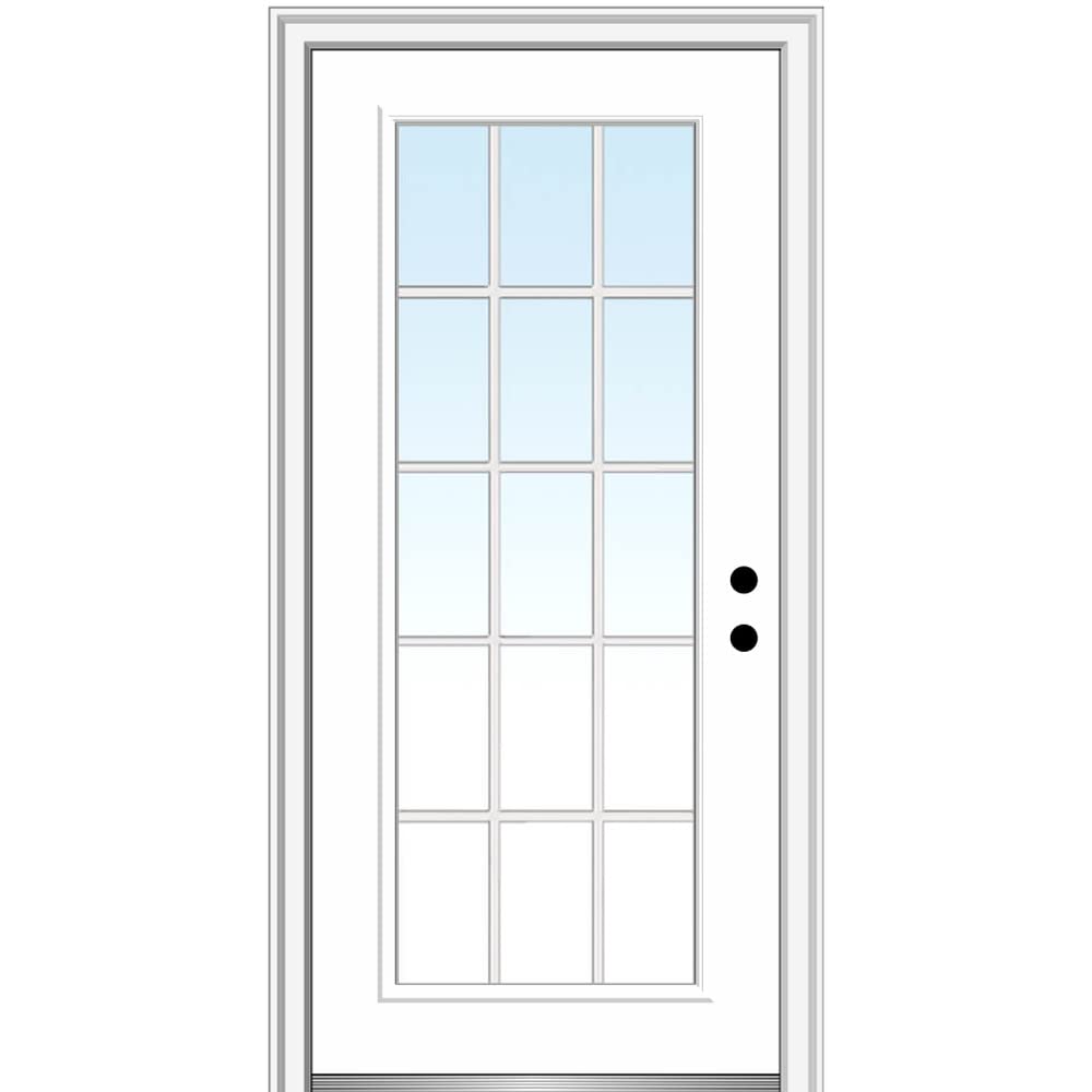 Steel Primed Left-Hand Inswing Full Lite Single Prehung Front Door 36" x 80" G68254