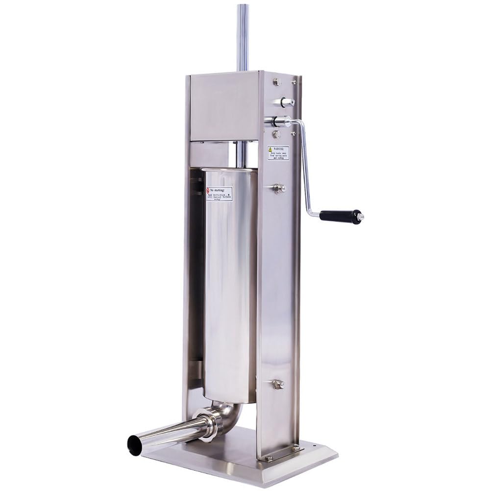 7L Stainless Steel Vertical Sausage Stuffer with 4 Stuffing Tubes V16242