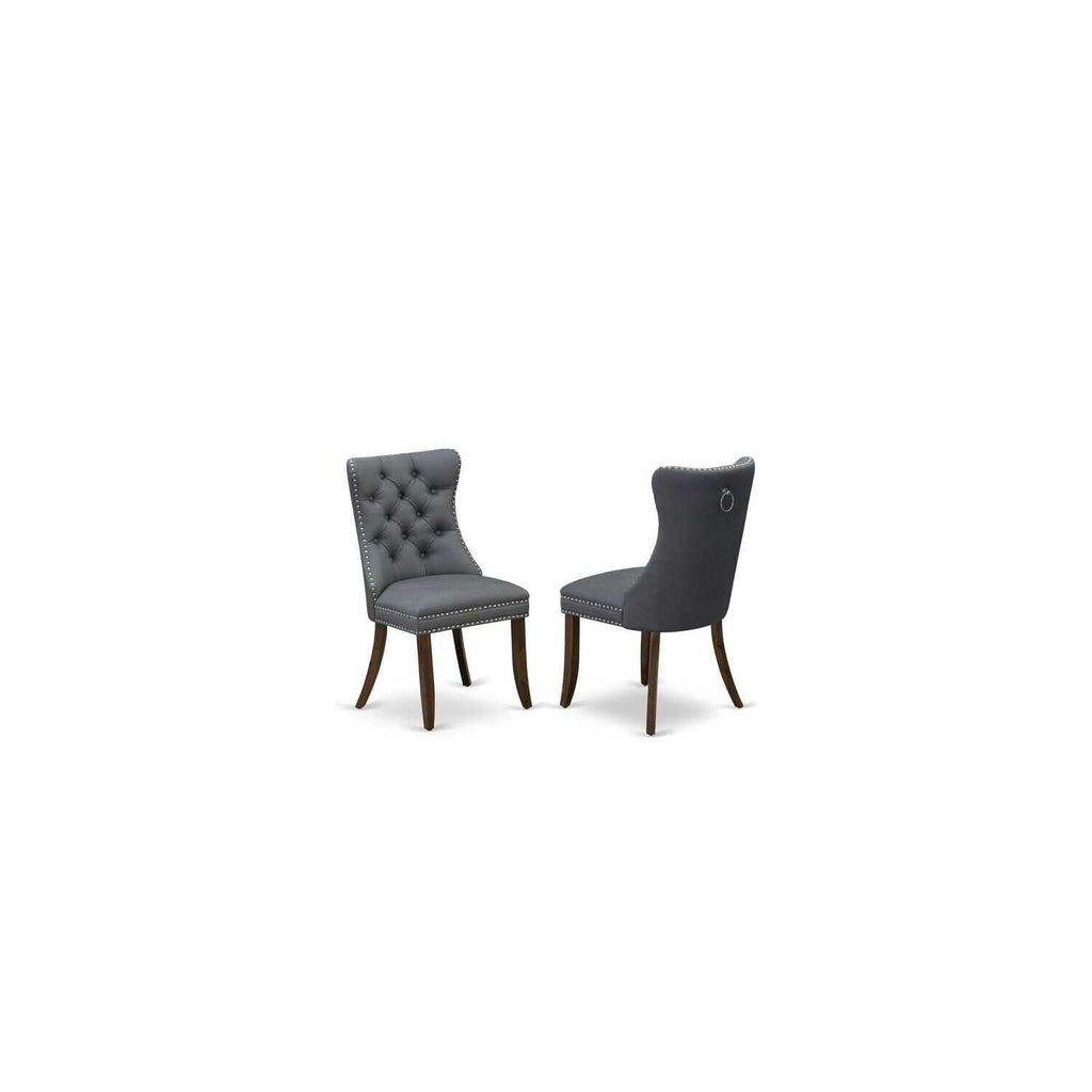 9 Piece Modern Dining Table Set with 8 Gray PU Leather Chairs K57792