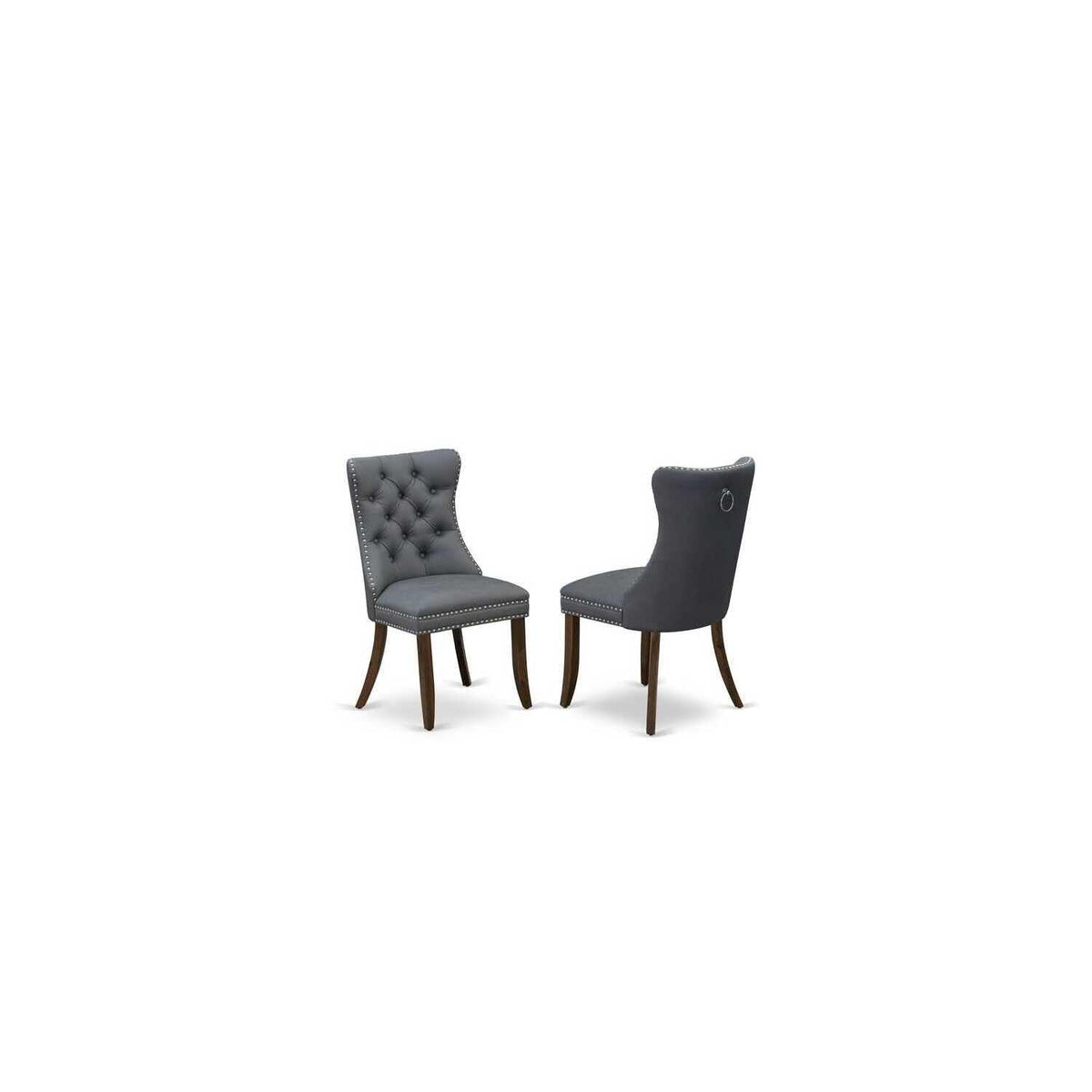 9 Piece Modern Dining Table Set with 8 Gray PU Leather Chairs K57792