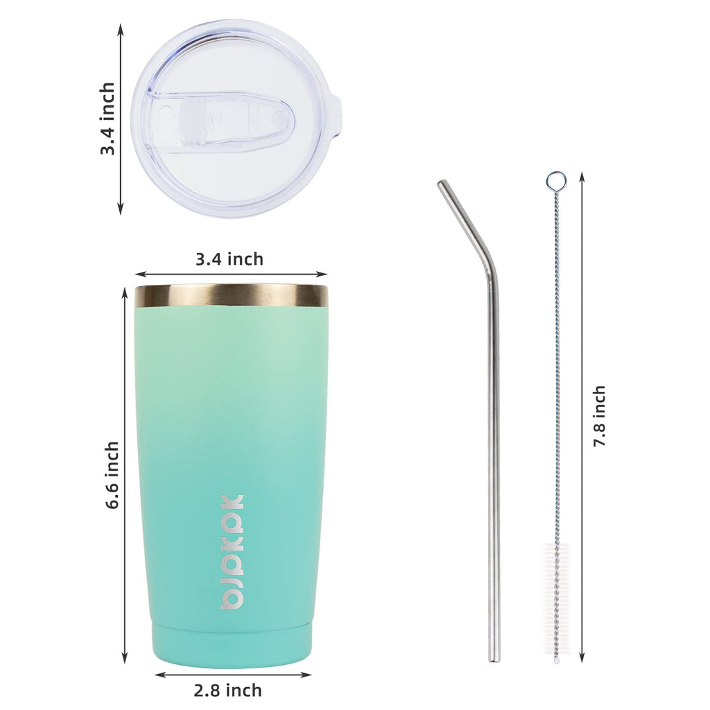 20oz Insulated Stainless Steel Tumbler with Lid & Straw V16838