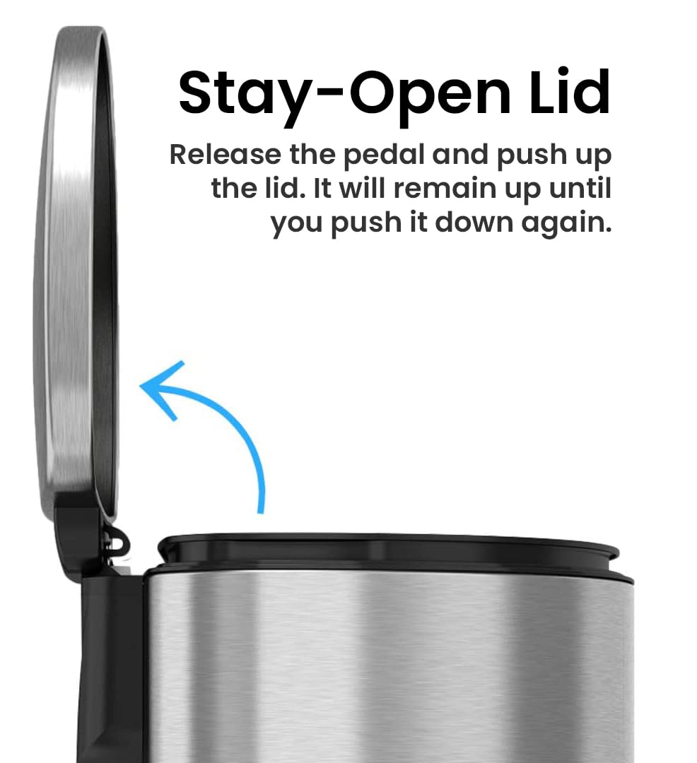 13.2 Gallon Stainless Steel Step Trash Can O845069