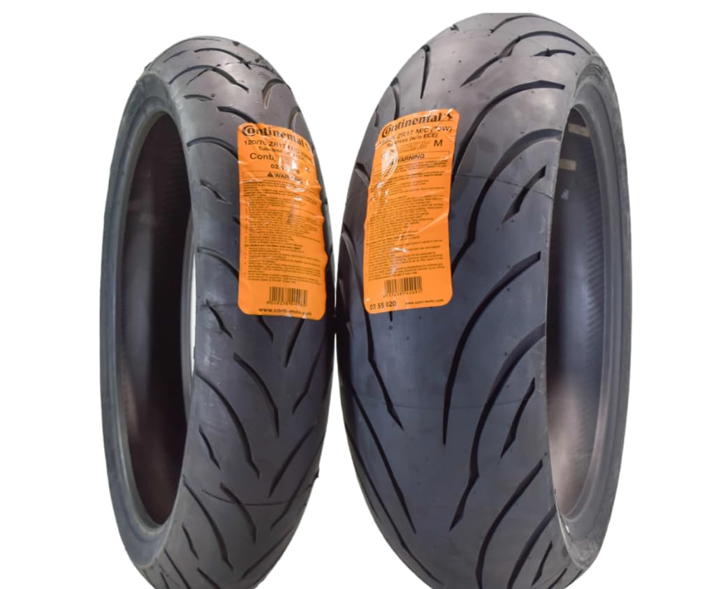 120/70ZR17 Front and 180/55ZR17 Rear Sport Touring Motorcycle Tires 2 Pack J325617