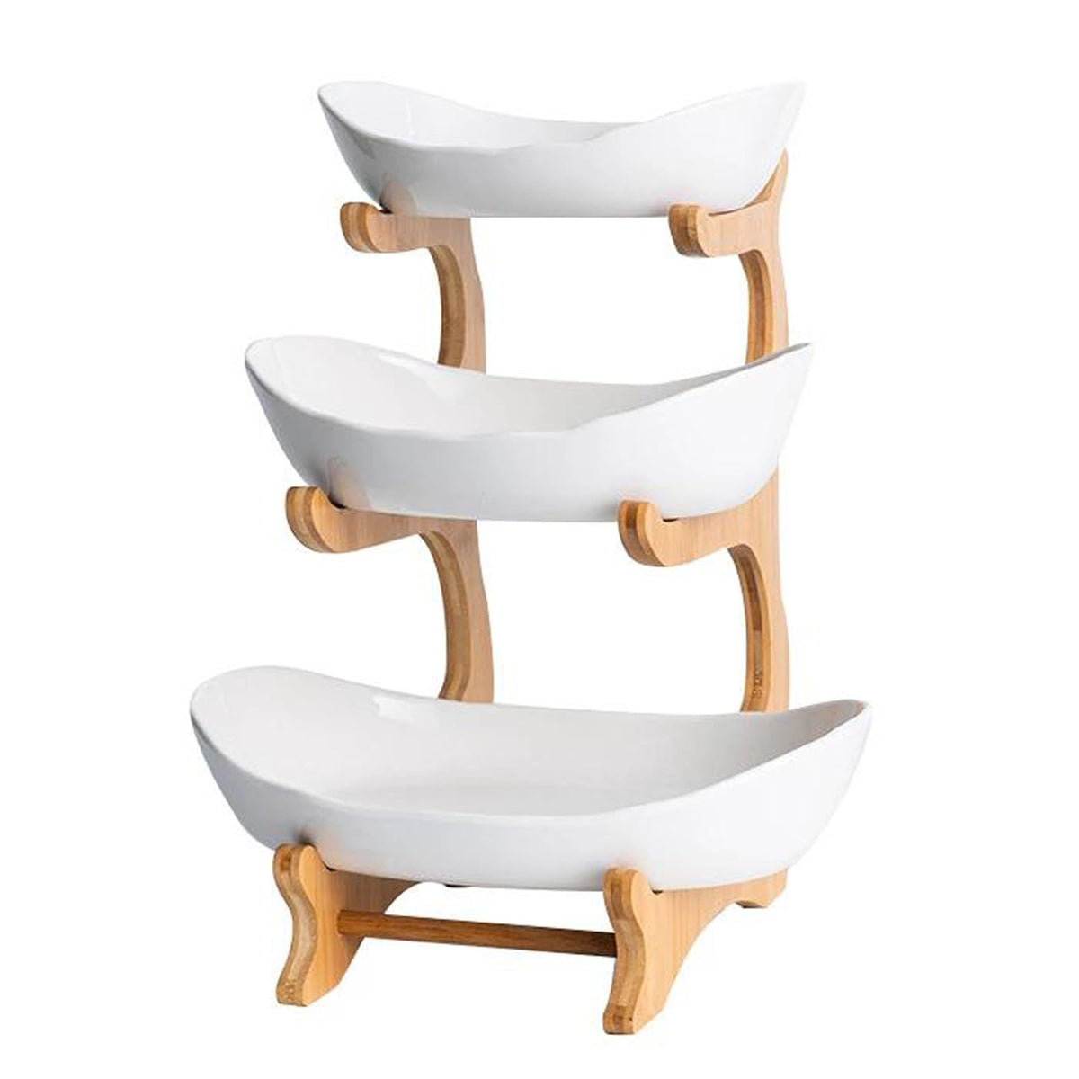 3 Tier White Ceramic Fruit Basket Z953