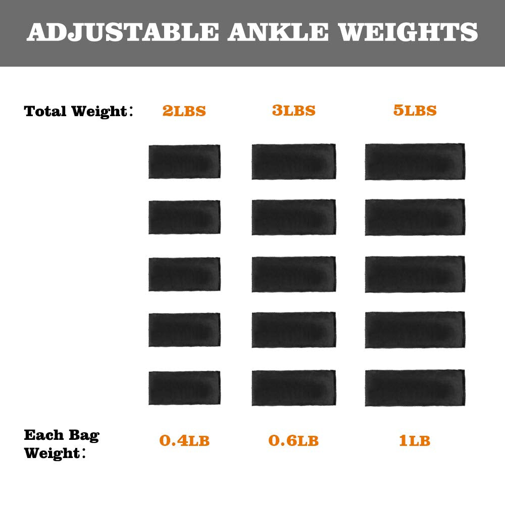 1 Pair Adjustable Ankle Weights Set Q6681