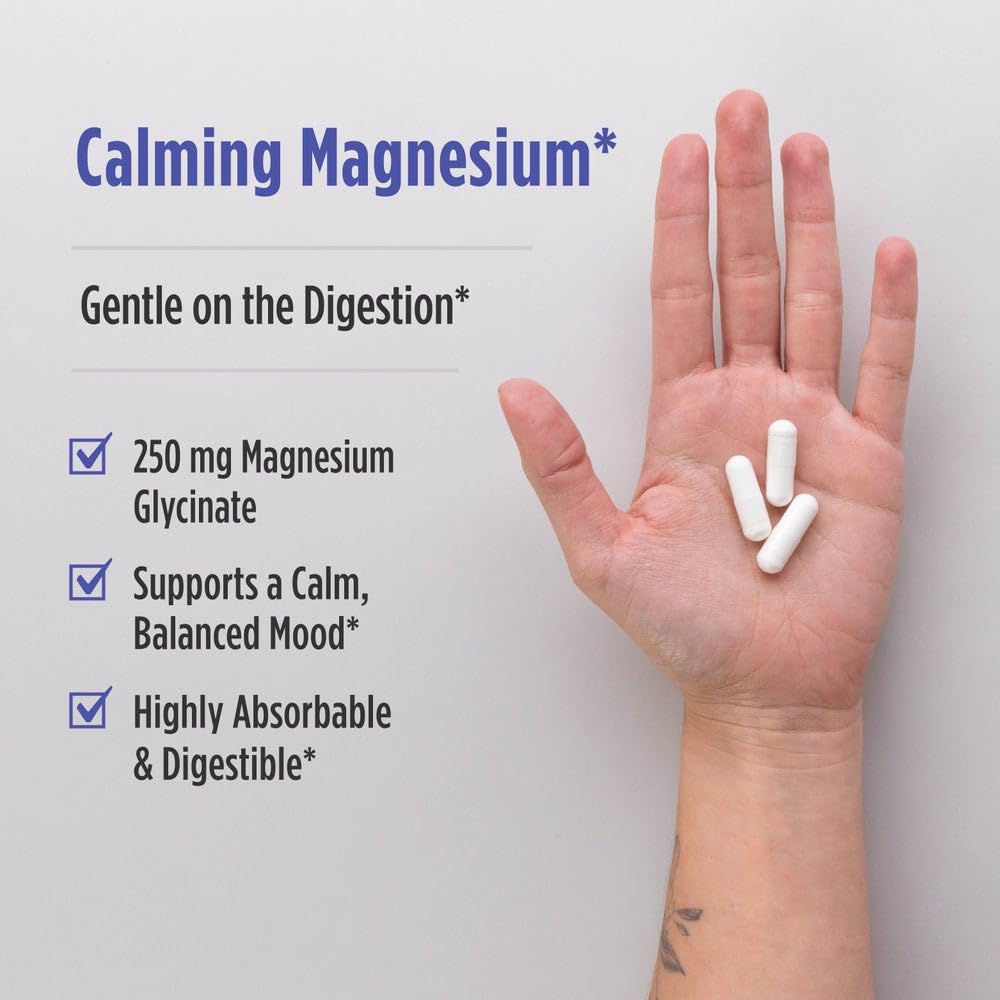 Magnesium Glycinate 250mg Vegetarian Capsules 90 Count J8929