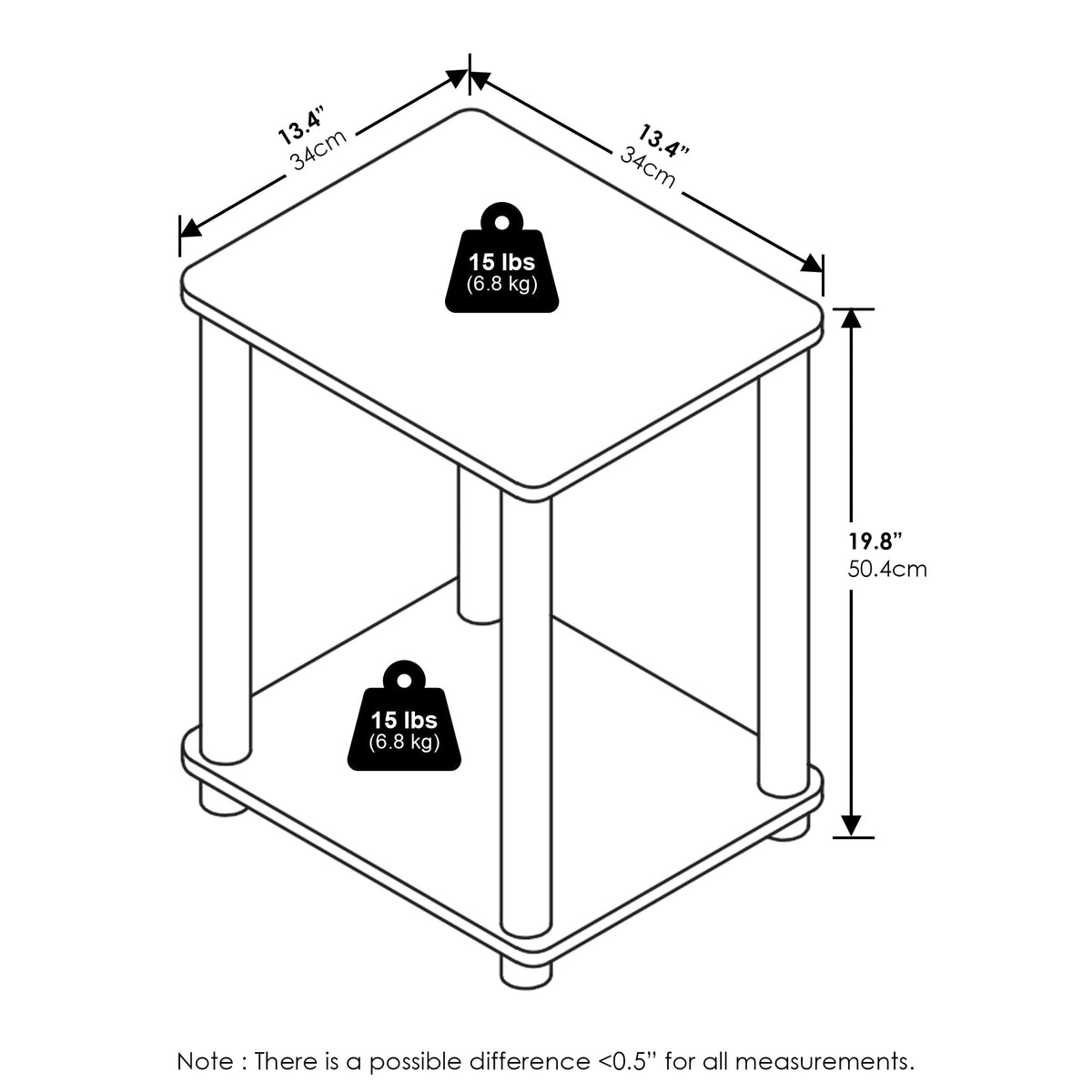 2-Tier Side Table Set of 2 F958332
