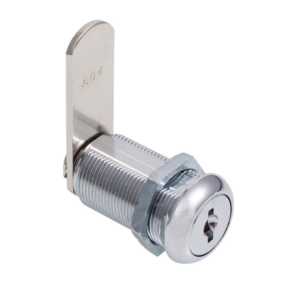 Keyed Alike 1-1/8” Cylinder Cam Locks Chrome Finish with 3 Cams and 2 Keys T198