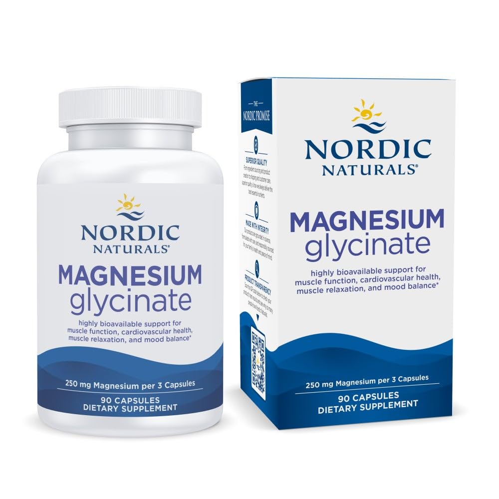 Magnesium Glycinate 250mg Vegetarian Capsules 90 Count J8929