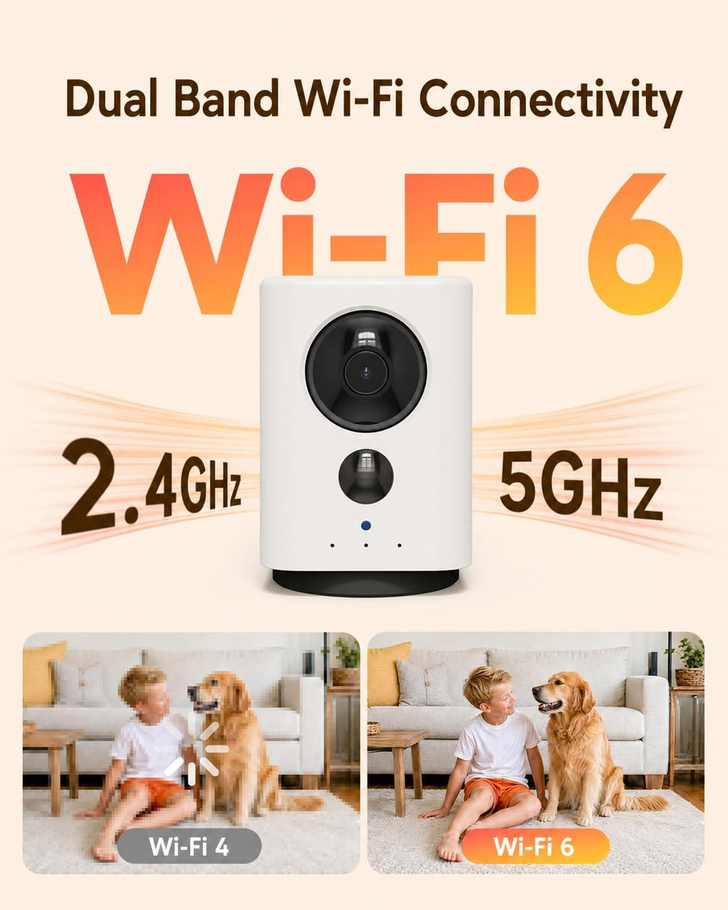 Battery Indoor Camera Wireless 5G/2.4G WiFi 2K F82111