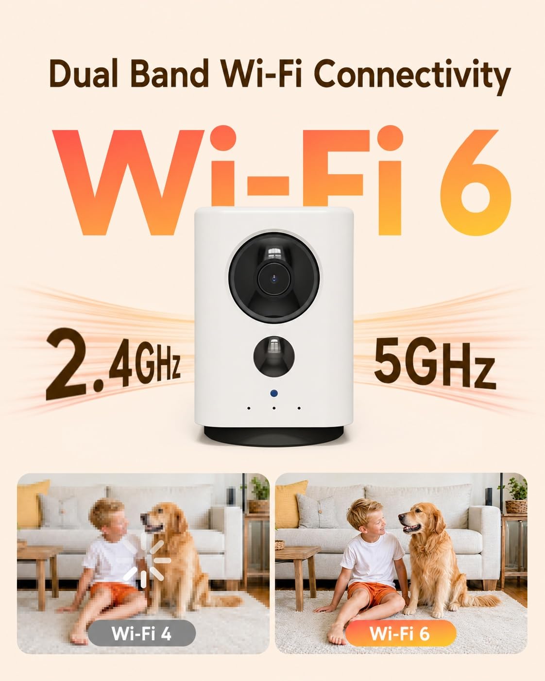 Battery Indoor Camera Wireless 5G/2.4G WiFi 2K F82111