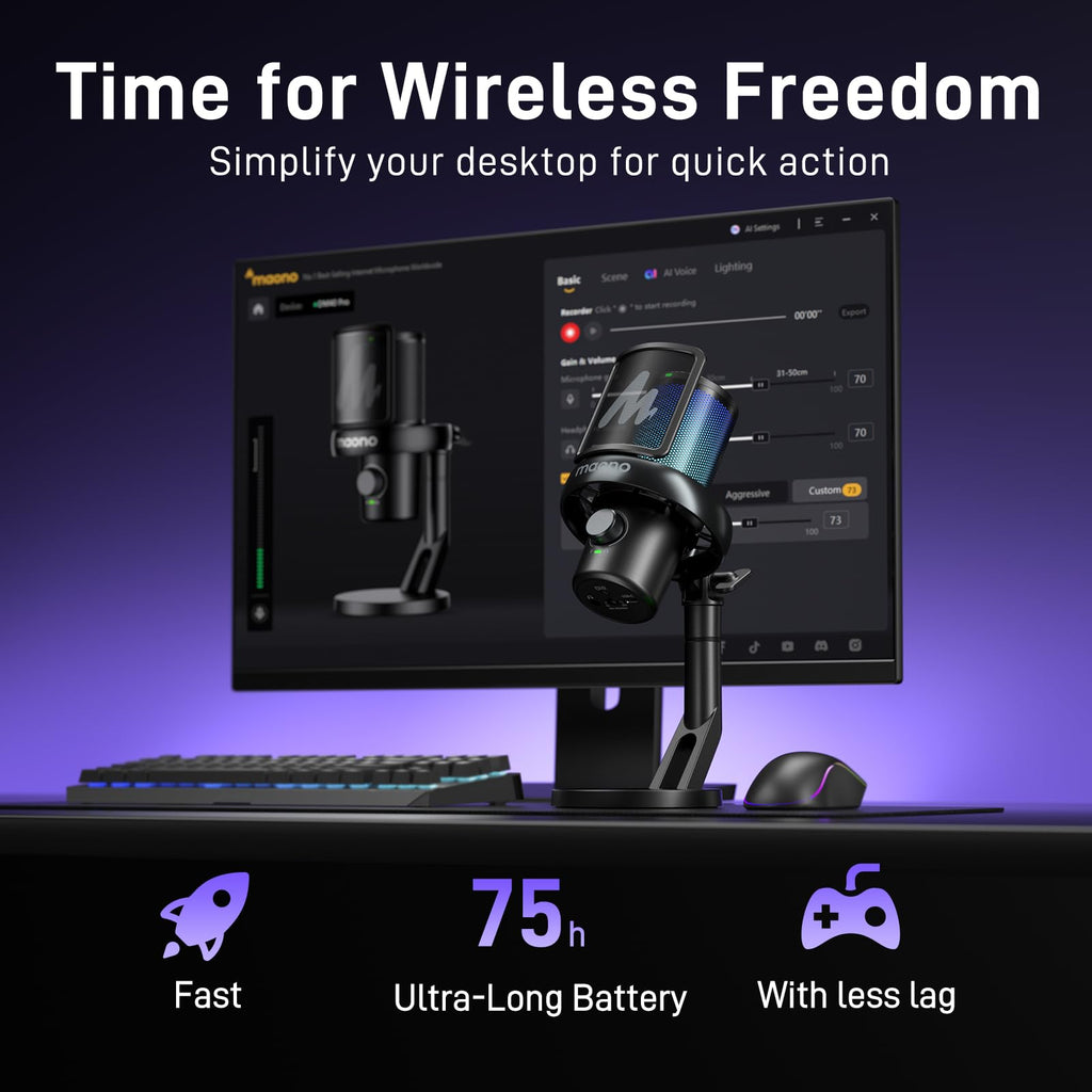 Wireless Gaming Microphone with Boom Arm U177632