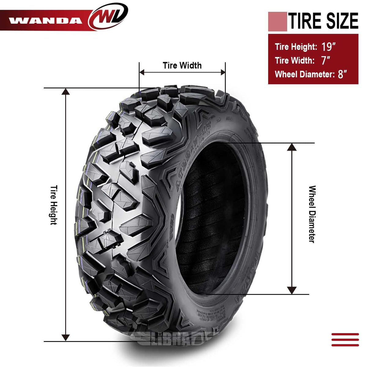 2 ATV Tires 19x7-8 W2481