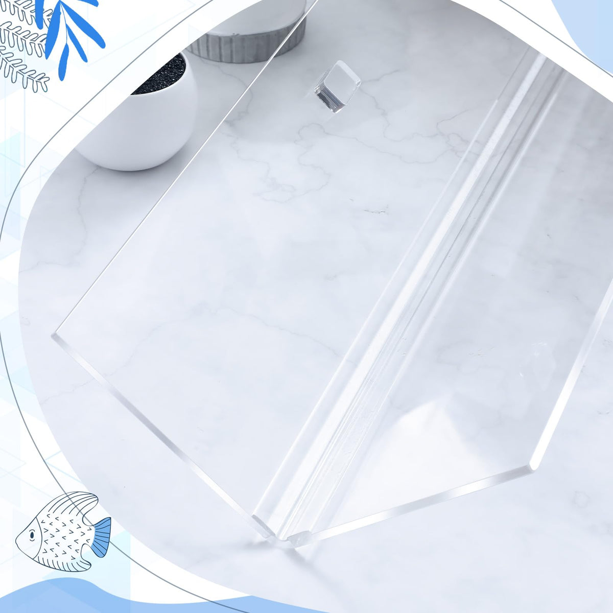 Clear Acrylic Aquarium Canopy Set 19.37 x 9.37 x 0.28 Inch M63359