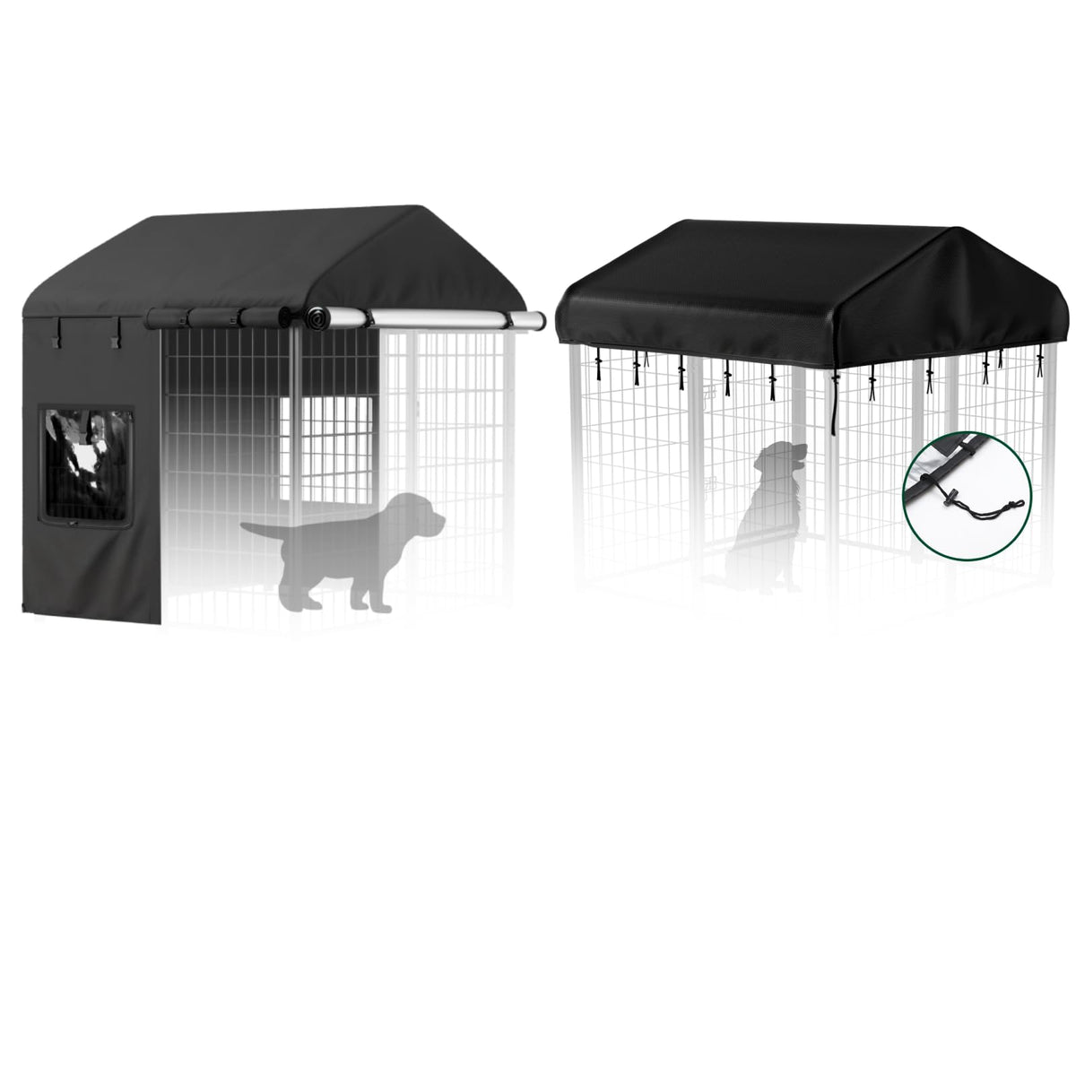 Dog Kennel Cover with 4 Windows J603642