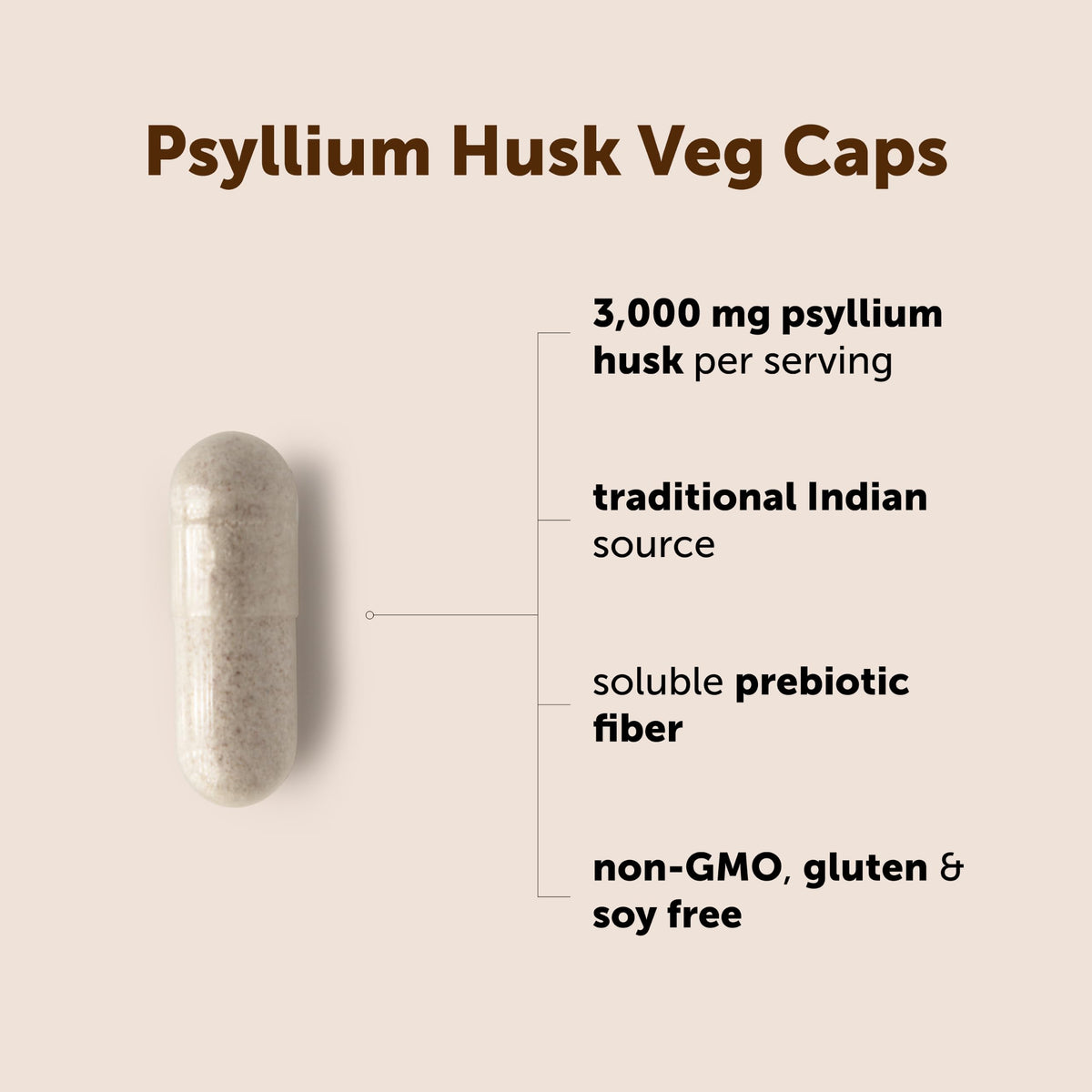 Psyllium Husk Capsules 3000mg 500 Veg Caps N588069