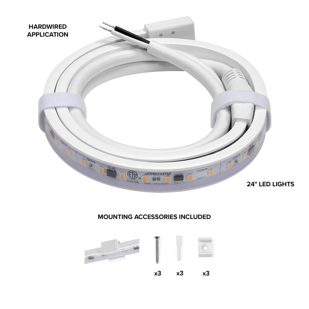 24 in. Hardwired LED Under Cabinet Strip Light M1606