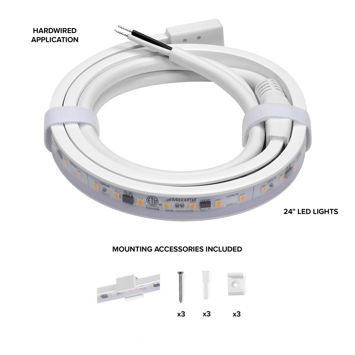 24 in. Hardwired LED Under Cabinet Strip Light M1606