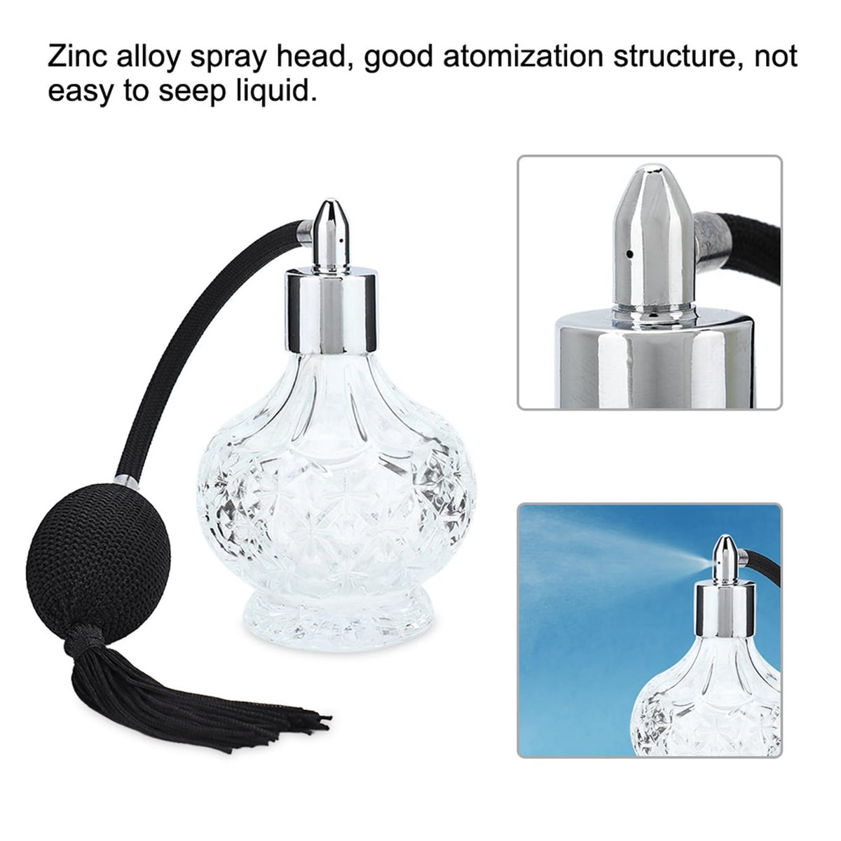 Glass Perfume Bottle Refill Spray Bottle Atomizer 80ml U758581