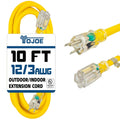 Yellow 12 Gauge 10 ft Extension Cord B577199