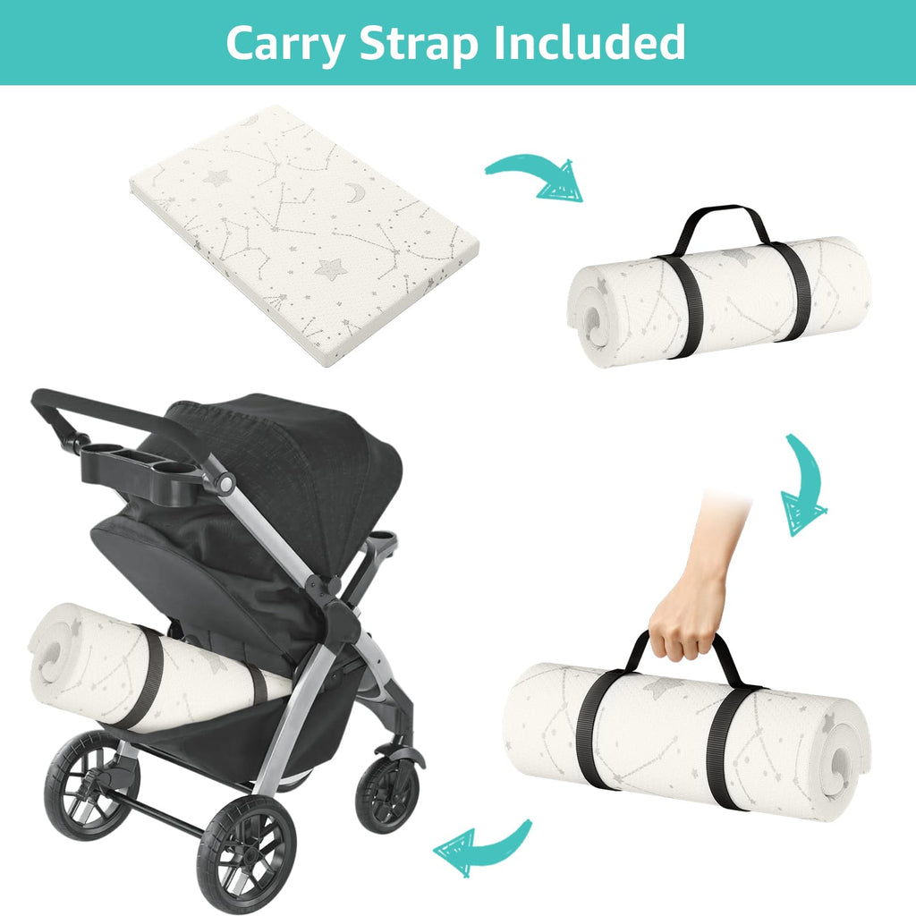 Bamboo Breathable 38x26 Waterproof Baby Mattress Topper with Strap U316