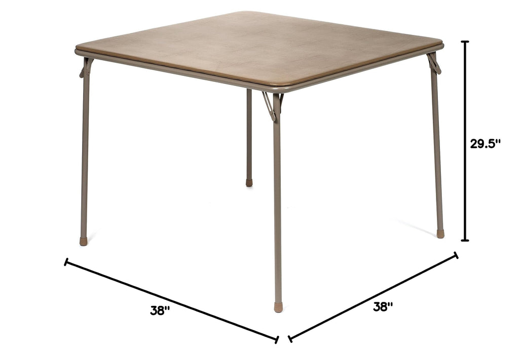 38" Square Folding Card Table, Beige Vinyl V93638