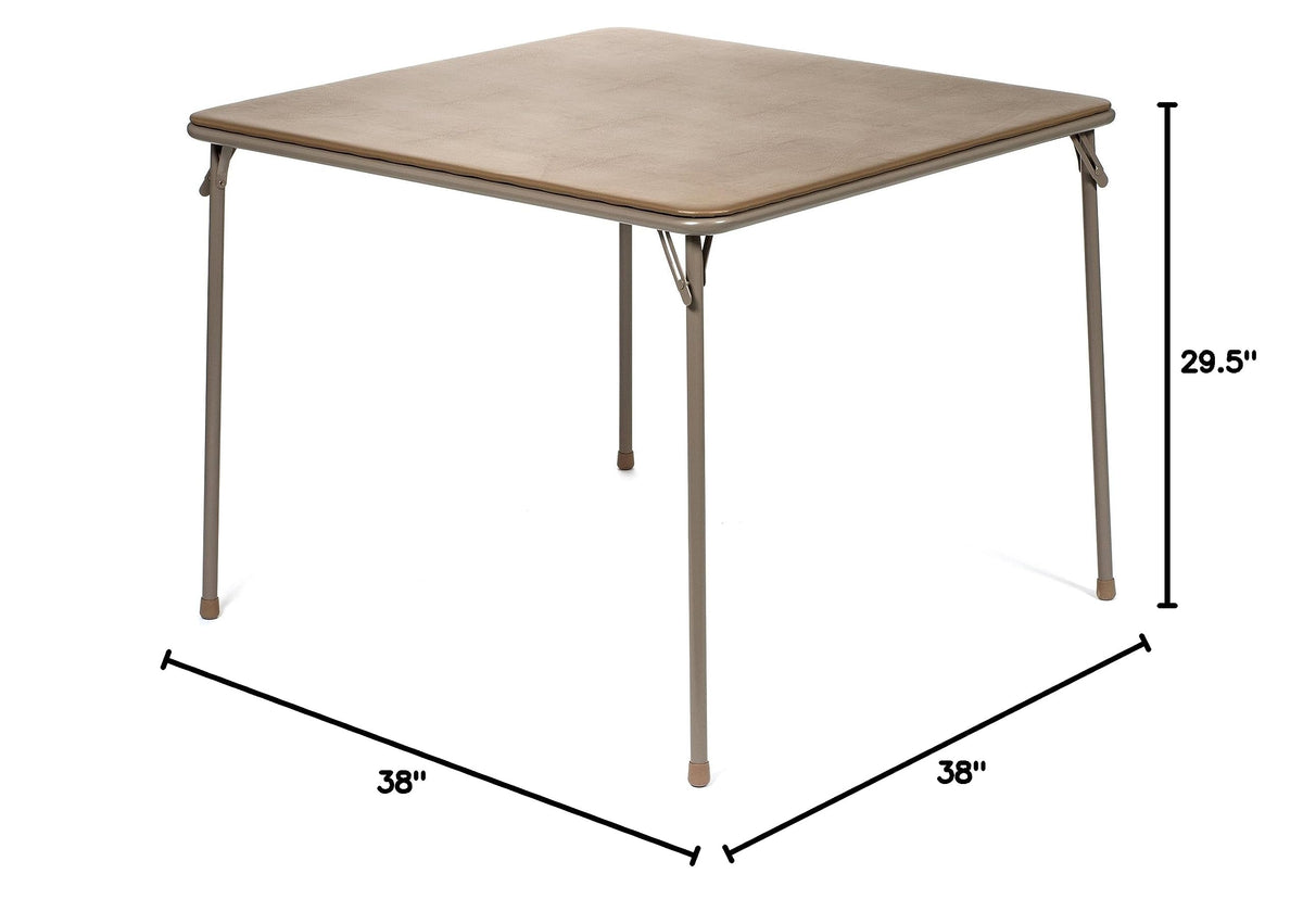 38" Square Folding Card Table, Beige Vinyl V93638