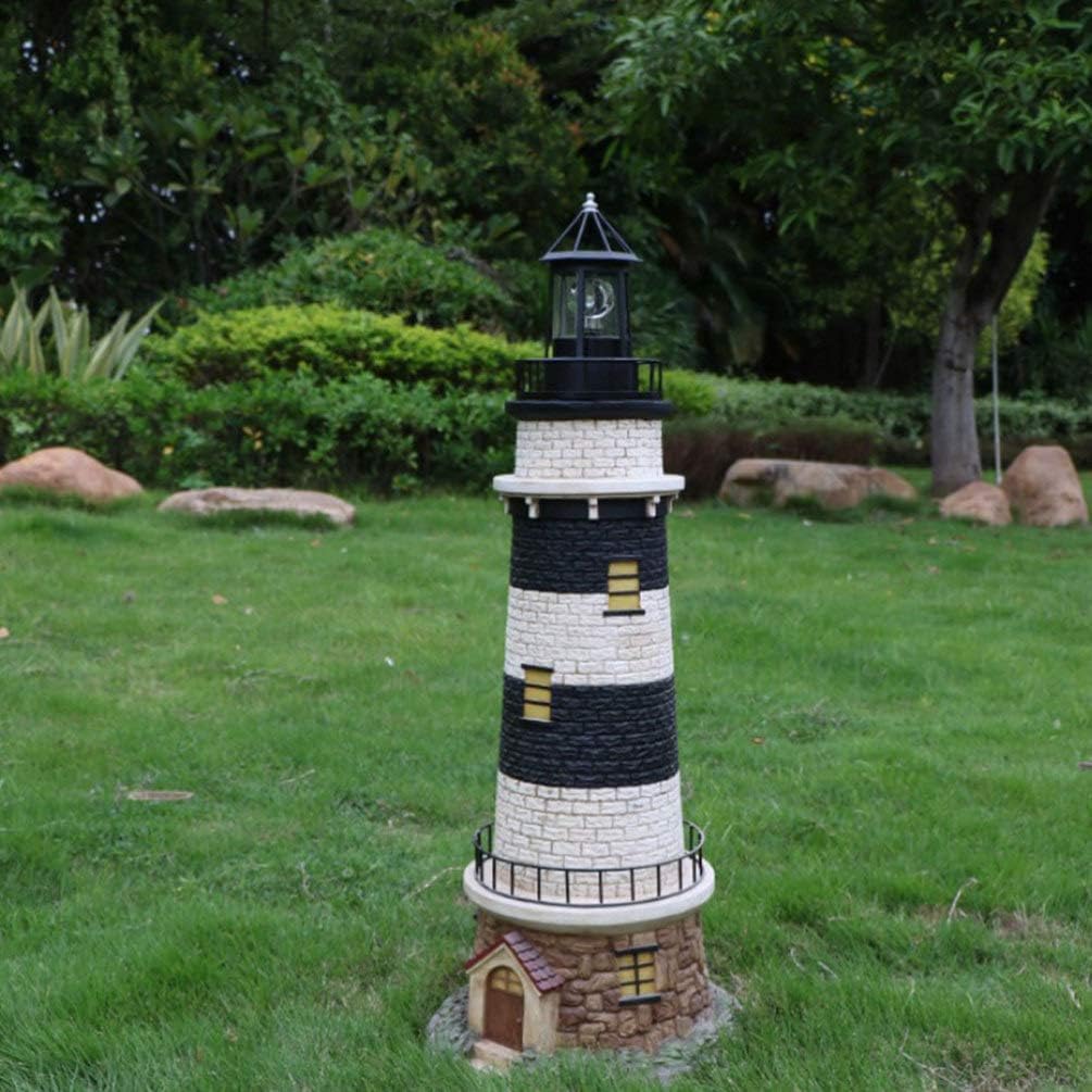 Solar Lighthouse Rotating LED Light IP65 Waterproof Outdoor Lamp L5701