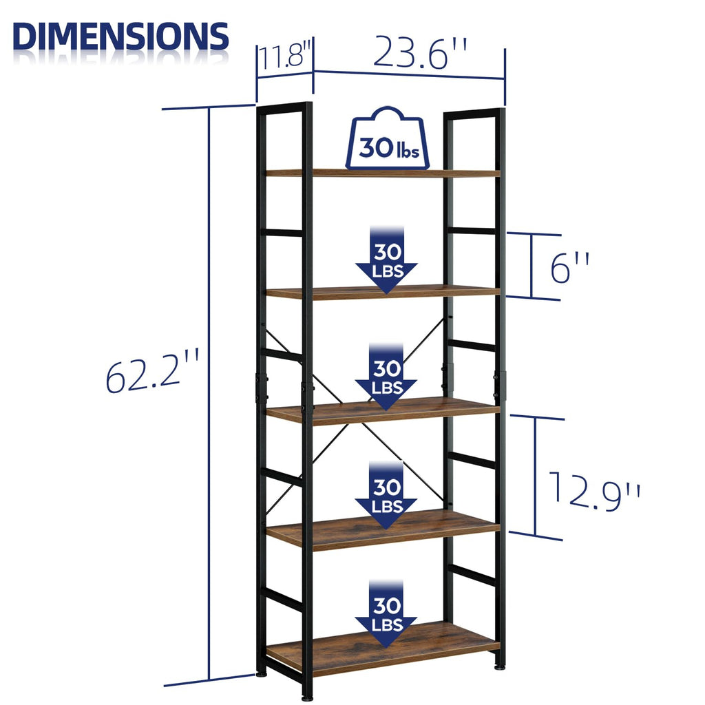 5 Tier Freestanding Bookshelf I7464