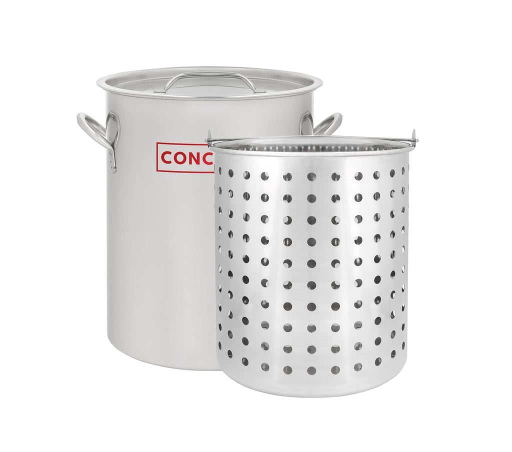 42 QT Stainless Steel Stock Pot with Basket H58348