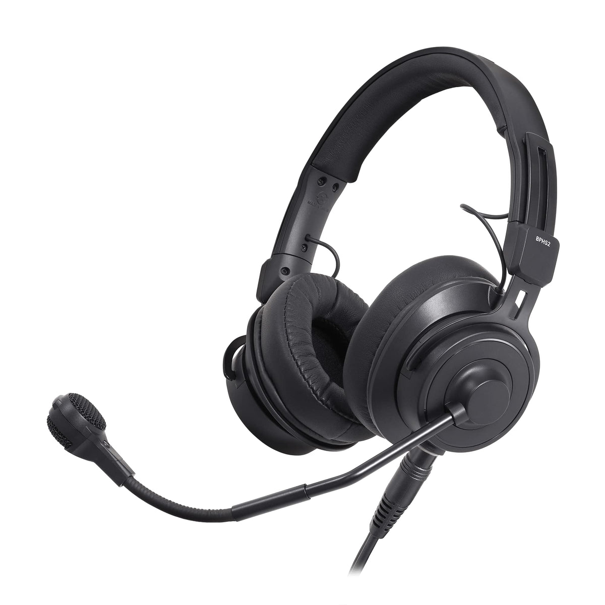 Black Broadcast Stereo Headset with Boom Microphone A273