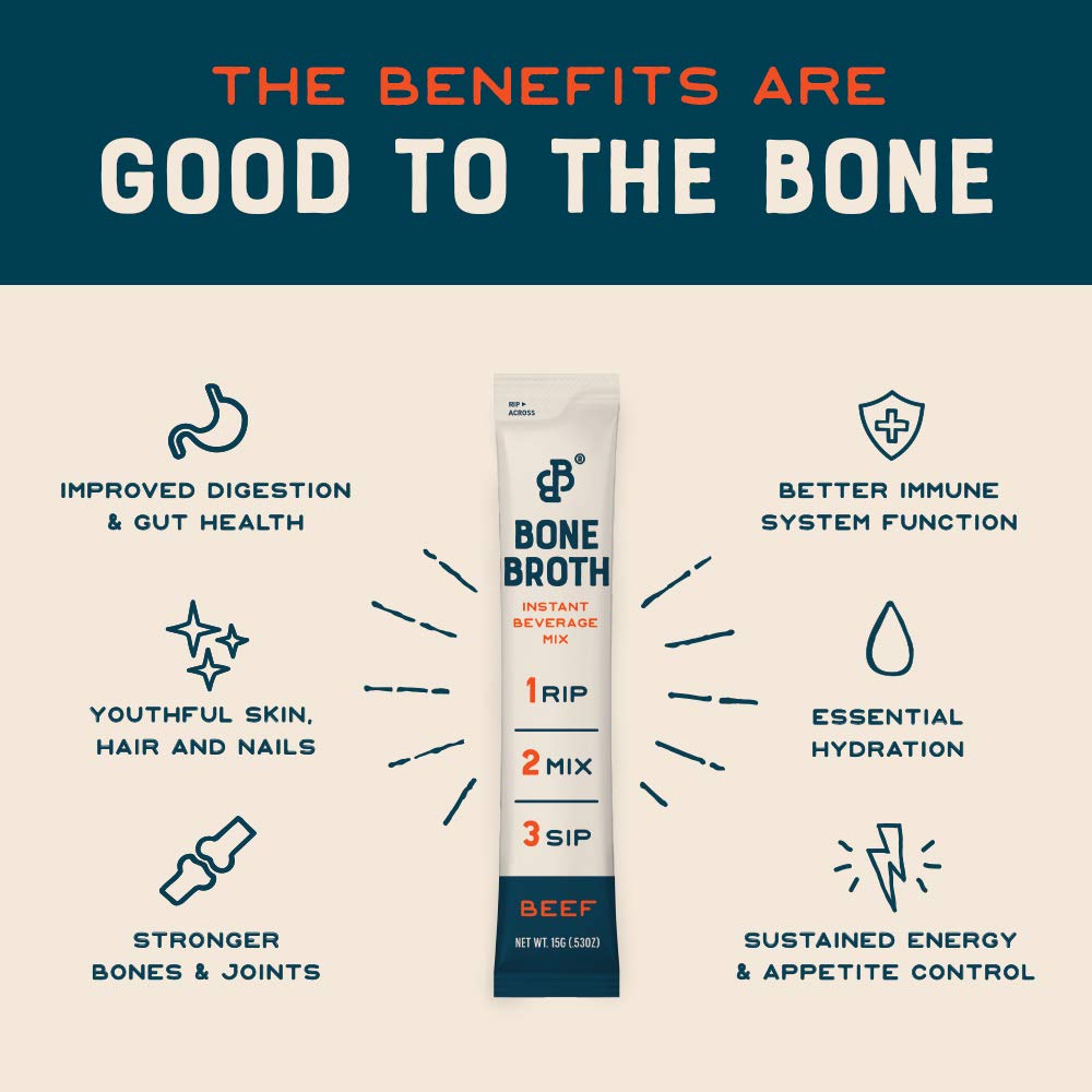 Beef Bone Broth Instant Powdered Mix 32 Pack T62077
