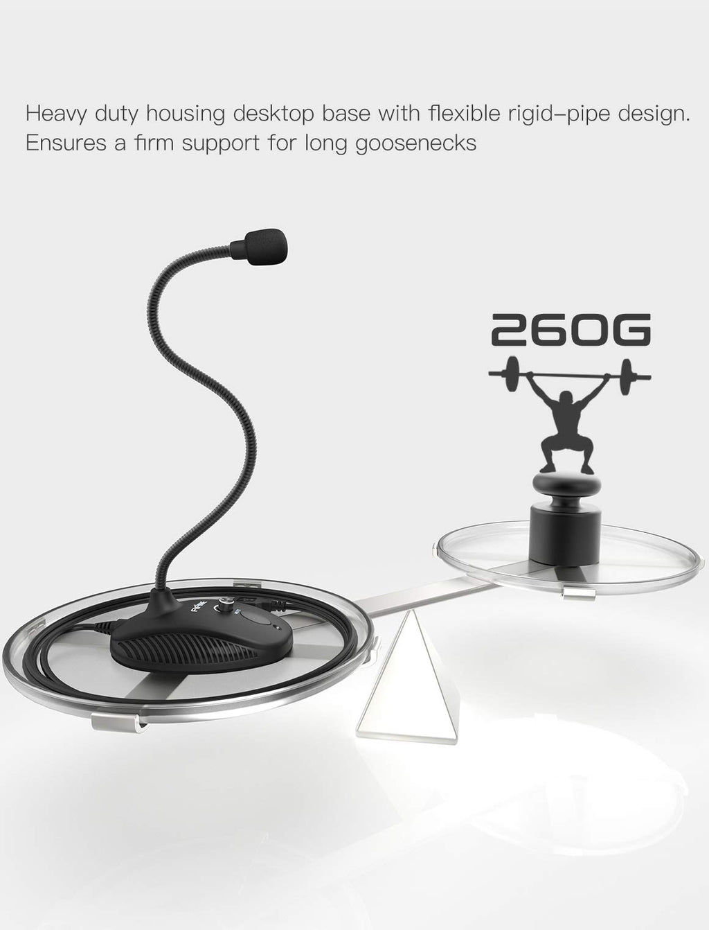 USB Computer Microphone, Plug & Play Desktop Condenser Mic, Mute Button with LED Indicator D352333