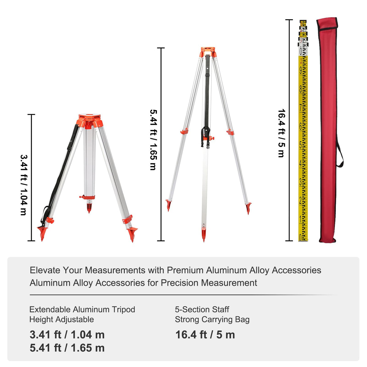 Red 360 Degree Self Leveling Rotary Laser Level Kit with Tripod A1774