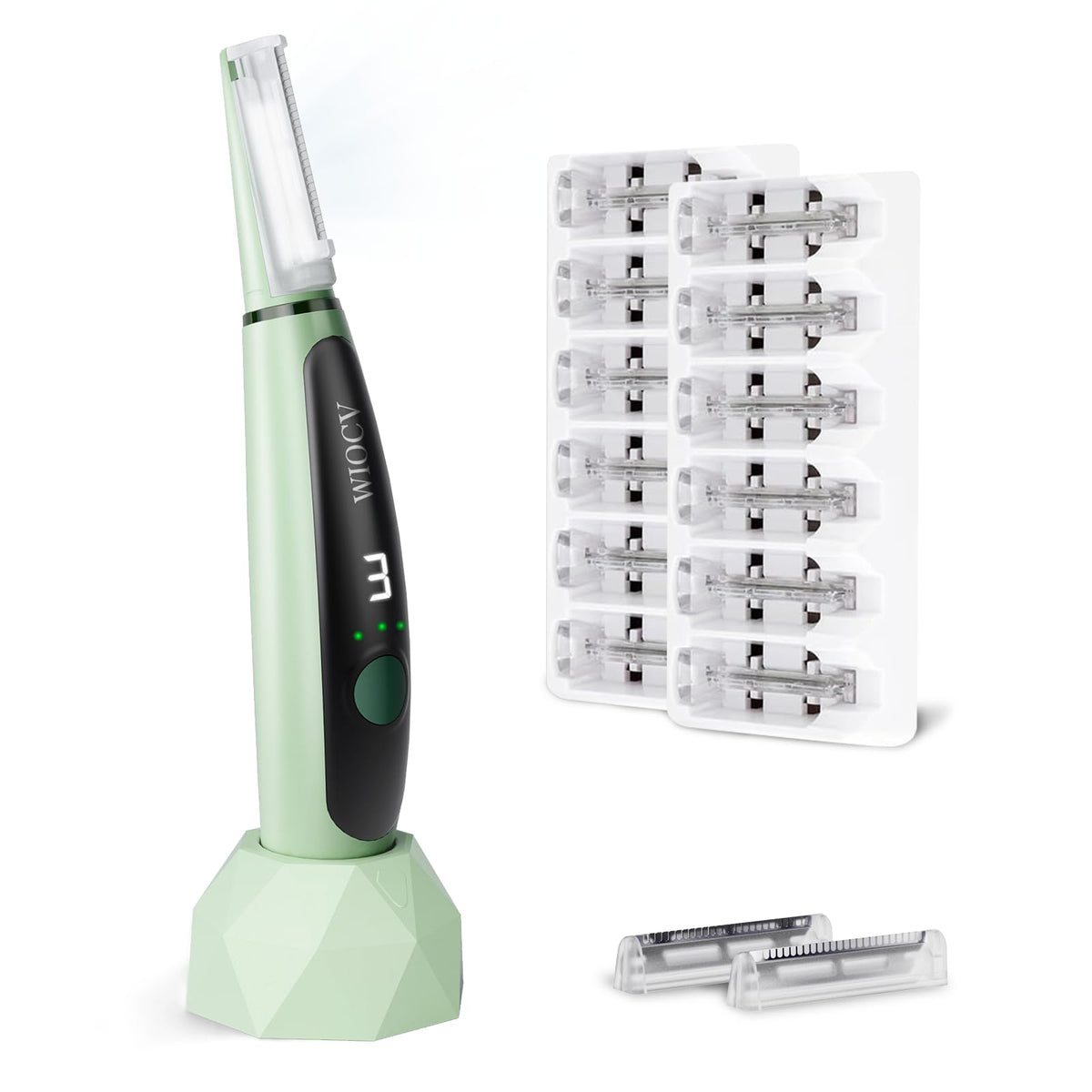 Green Electric Facial Razor A693