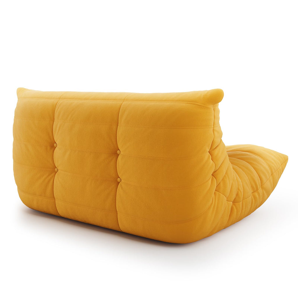 Yellow Suede Memory Foam Loveseat Bean Bag Chair O1895
