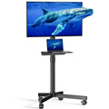 Height Adjustable Rolling TV Cart with Shelf and Locking Wheels A796173