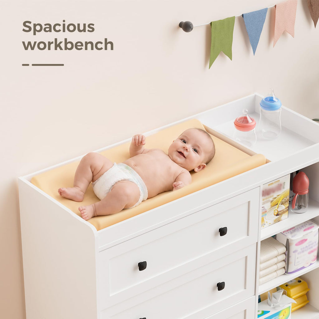 White Wood 3 Drawer Changing Table T1787