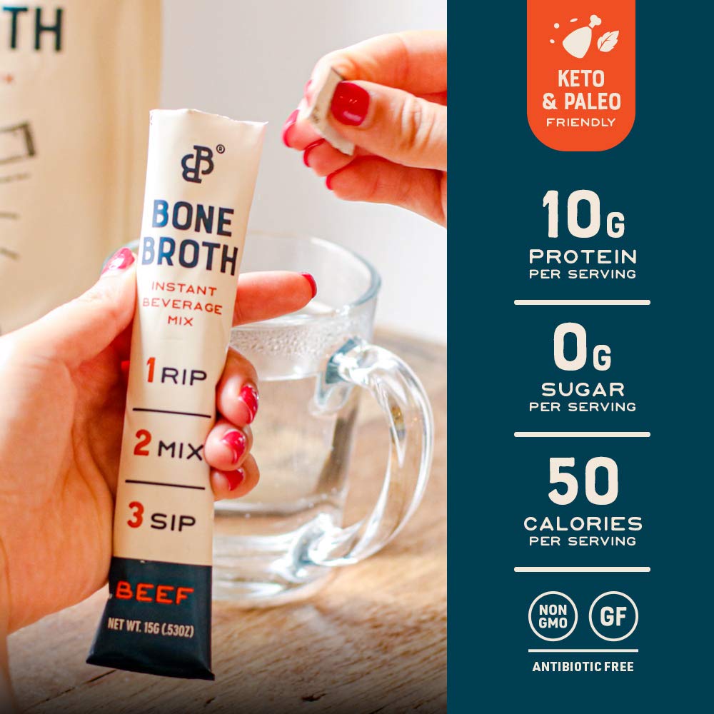 Beef Bone Broth Instant Powdered Mix 32 Pack T62077