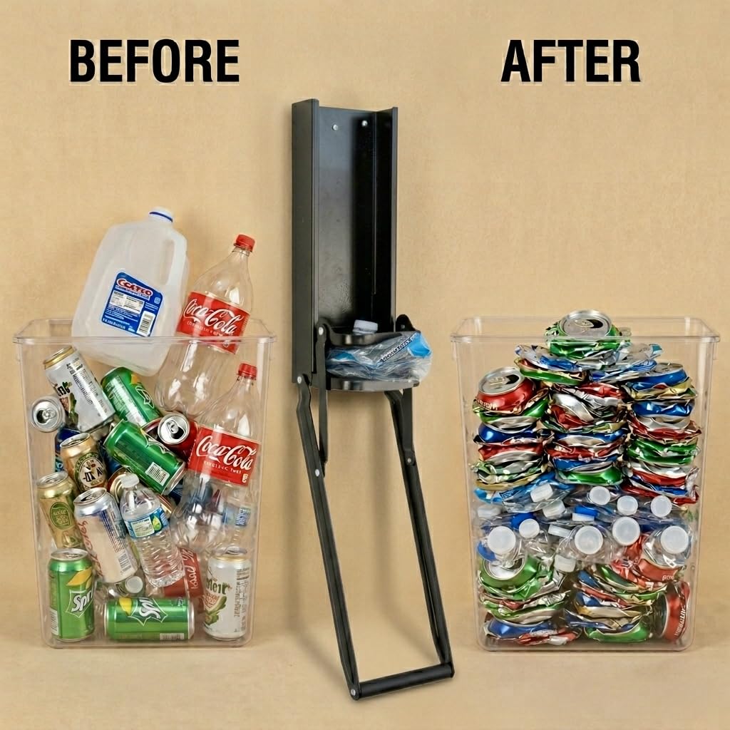 Heavy Duty Metal Can Crusher Bottle Crusher, Wall Mounted, Black R28946