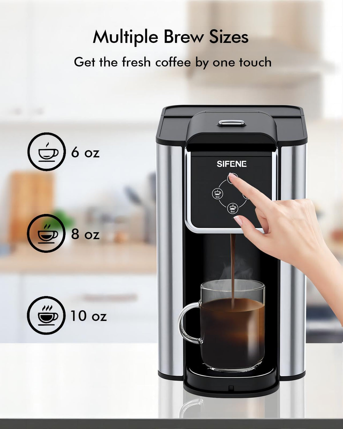 Single Serve Coffee Maker, 3-in-1, 6-12oz, Black C98487
