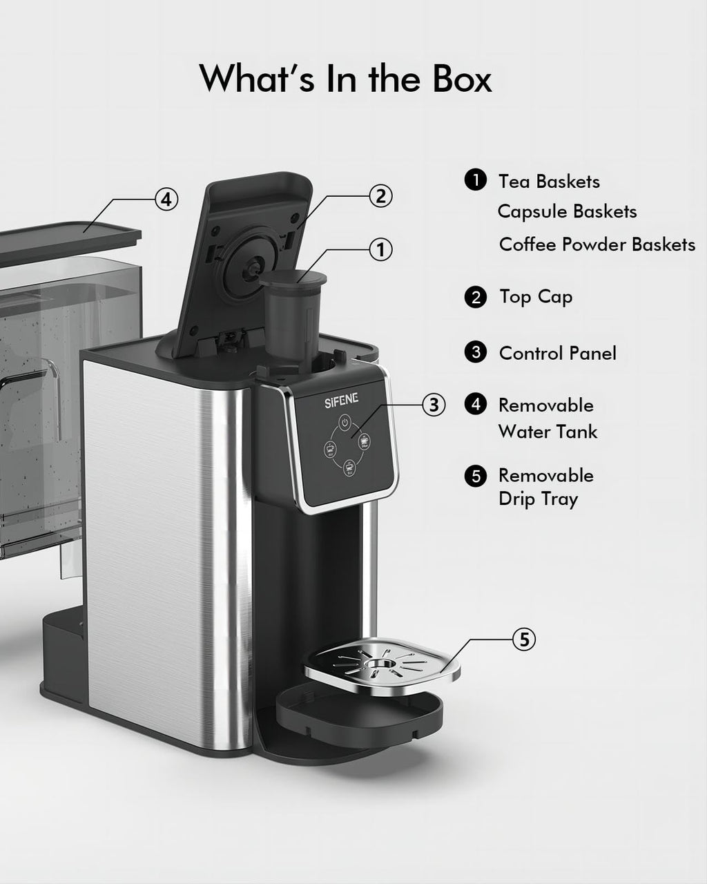 Single Serve Coffee Maker, 3-in-1, 6-12oz, Black C98487