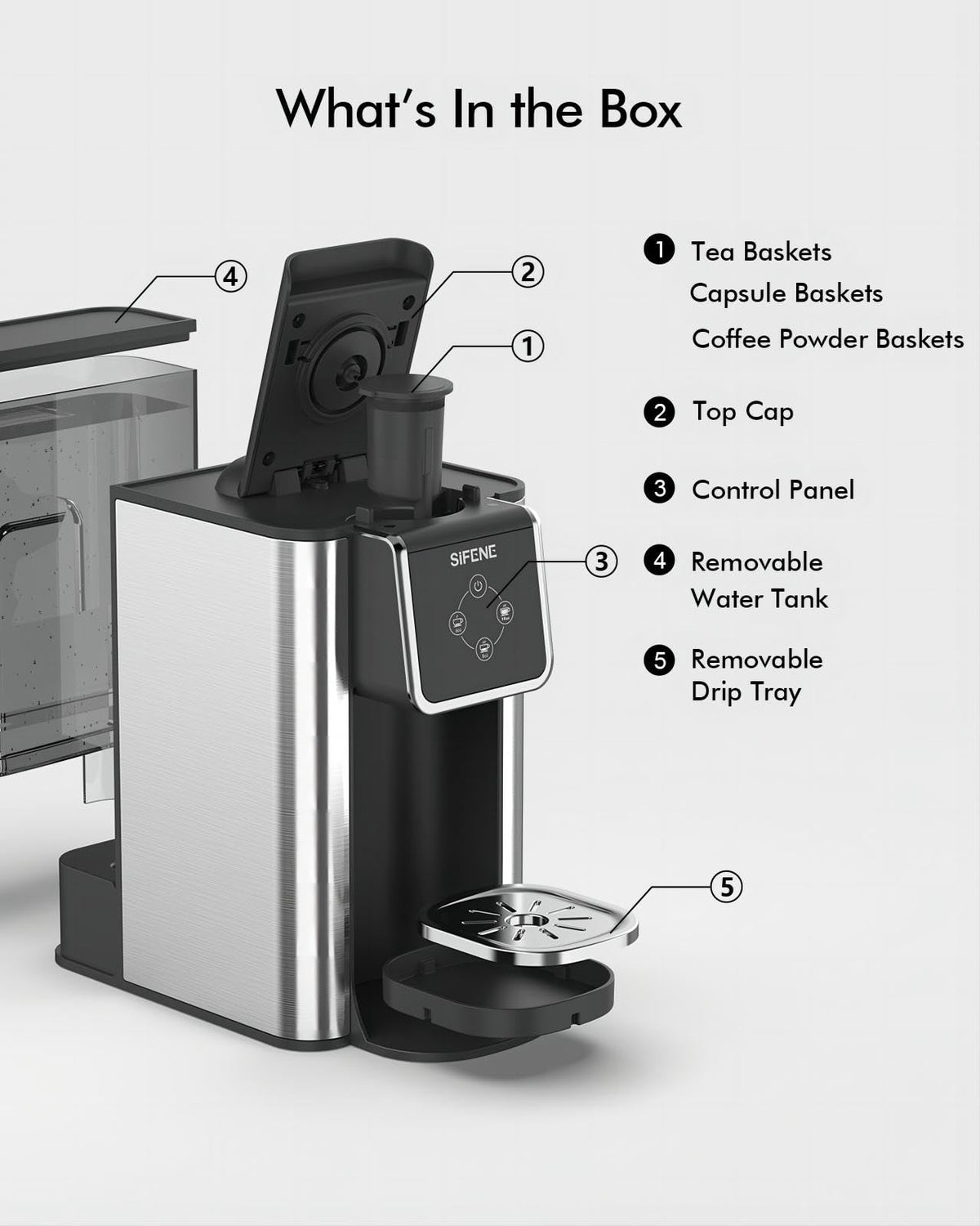 Single Serve Coffee Maker, 3-in-1, 6-12oz, Black C98487