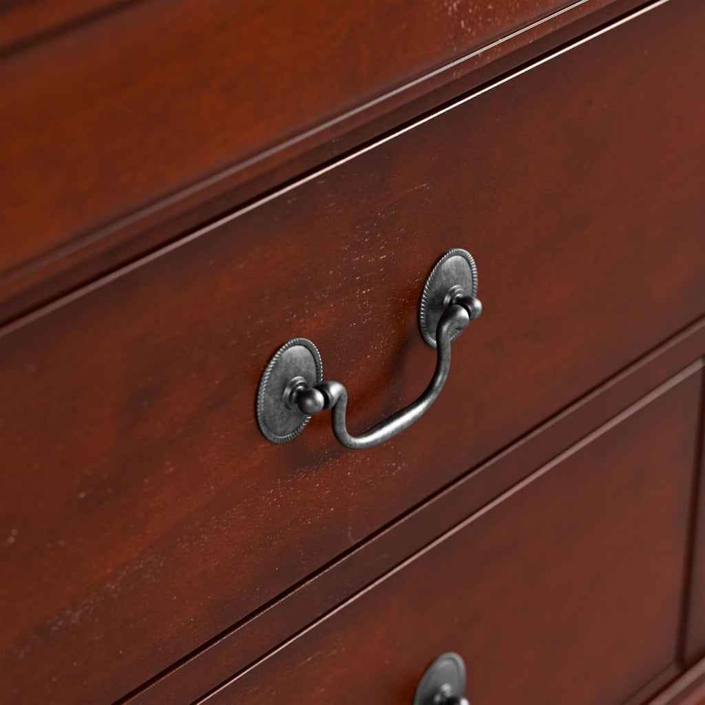 Dark Cherry 2 Drawer Solid Wood Nightstand X70568