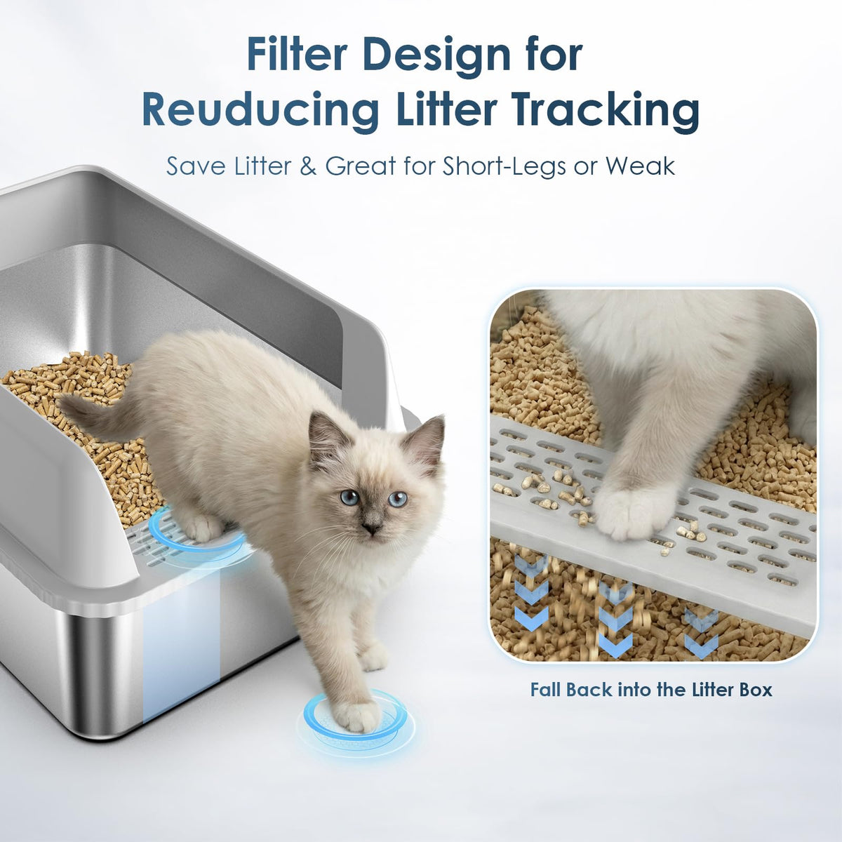 Stainless Steel Cat Litter Box with Lid A492601