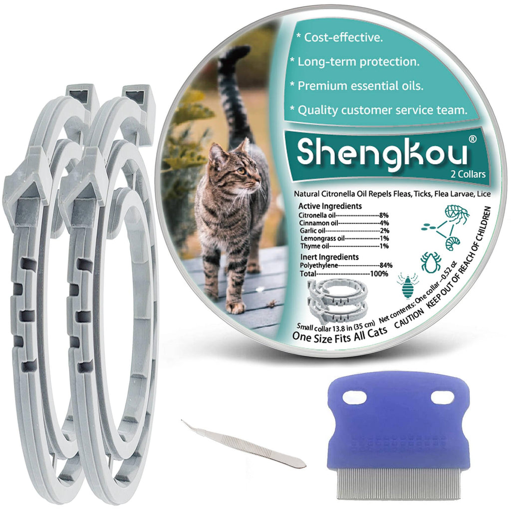 Flea and Tick Collar for Cats 12-Month Protection Waterproof 2 Packs B33532