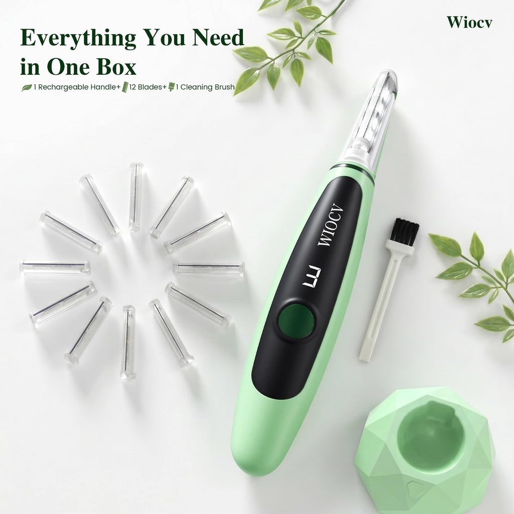 Green Electric Facial Razor A693