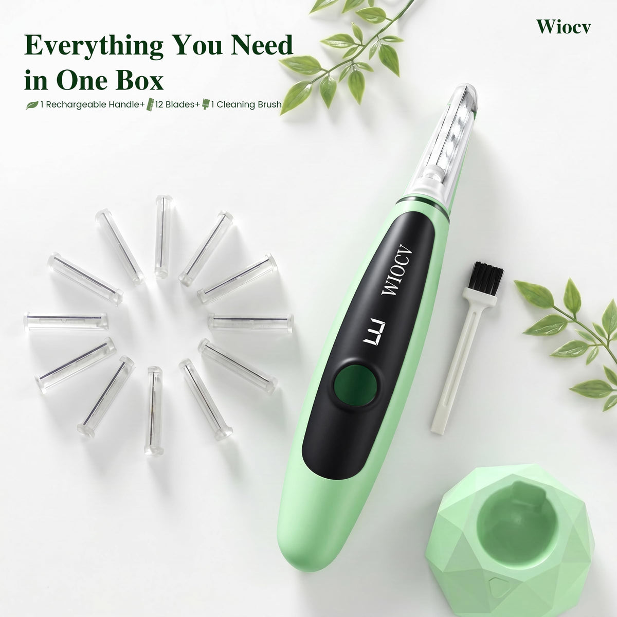 Green Electric Facial Razor A693