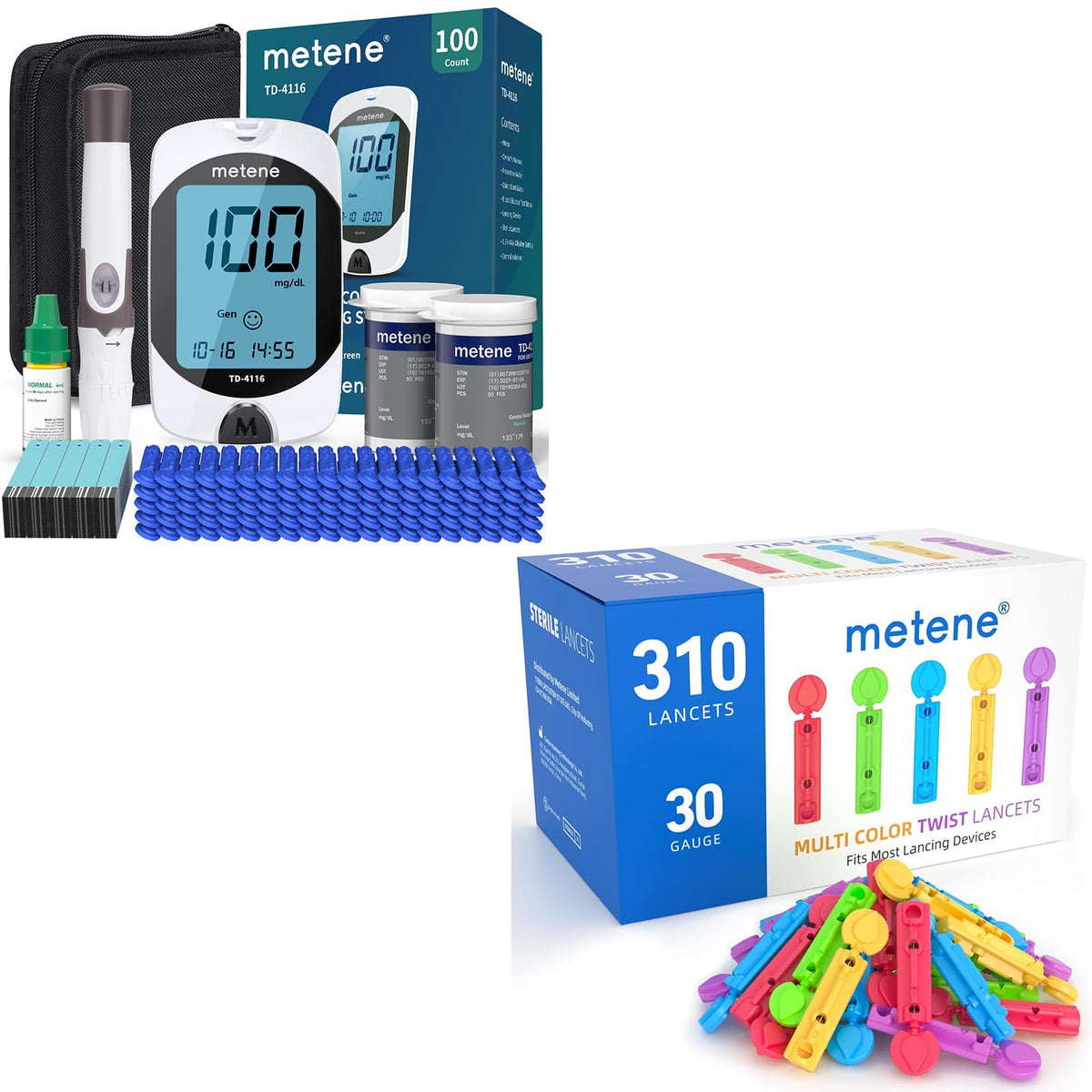 Blood Glucose Monitor Kit & Twist Top Lancets T6342