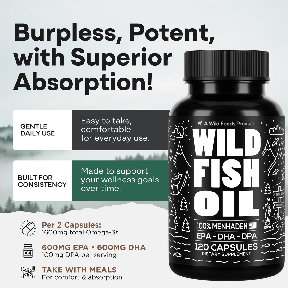 Fish Oil Omega 3 Supplements 120 Capsules G26275